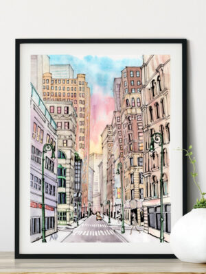 Sunrise on the streets of New York