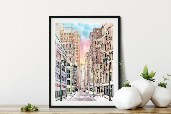 Sunrise on the streets of New York
