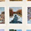 Calgary painting of river pathways in winter