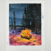 campfire acrylic painting on canvas paper