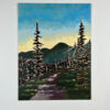 sunrise on a mountain pathway acrylic on canvas panel