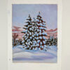 quiet winter landscape featuring snowy trees on canvas