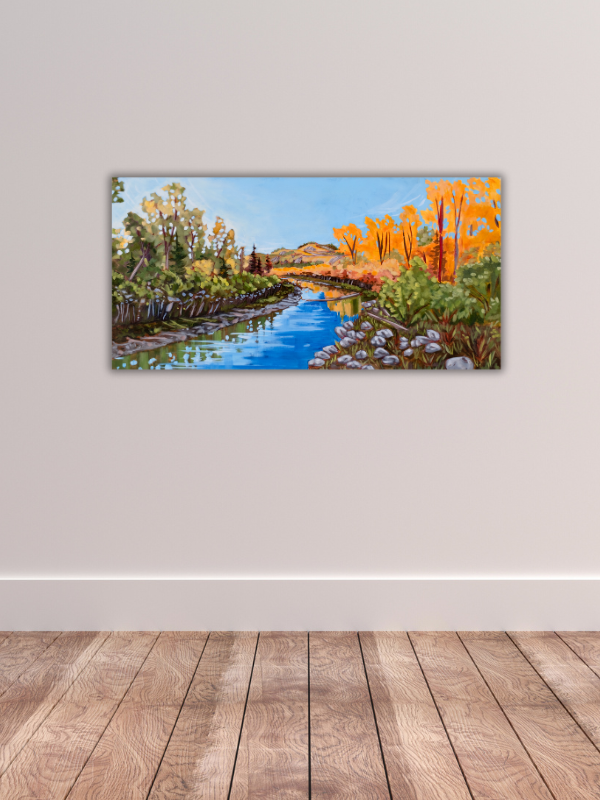 autumn scene of fish creek park bike trail