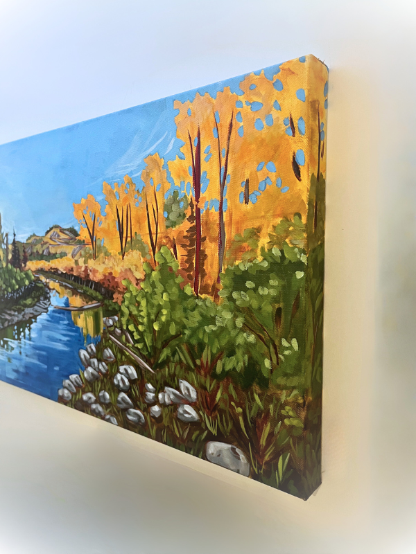 Fish Creek, 15" x 30" original on gallery depth canvas