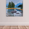 Spirit Island in Jasper, Alberta acrylic painting on canvas