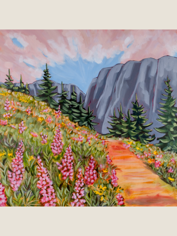 Fireweed 24" x 24" acrylic on gallery depth canvas