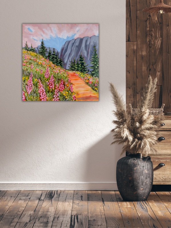 Fireweed 24" x 24" acrylic on gallery depth canvas