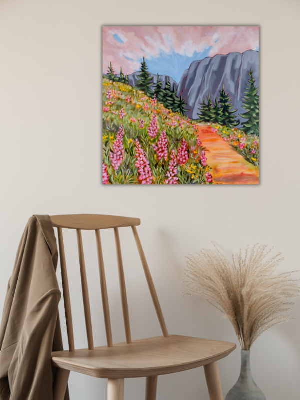 Fireweed 24" x 24" acrylic on gallery depth canvas